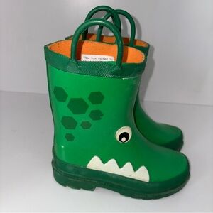 Kids Green Alligator Rain Boots Boys Size 9/10